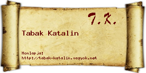 Tabak Katalin névjegykártya